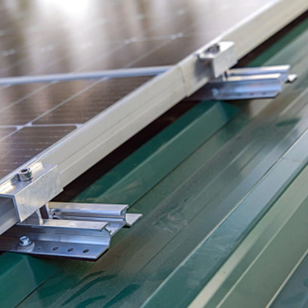 Solar Panels Holder Mounting Brackets at House Corrugated Roof